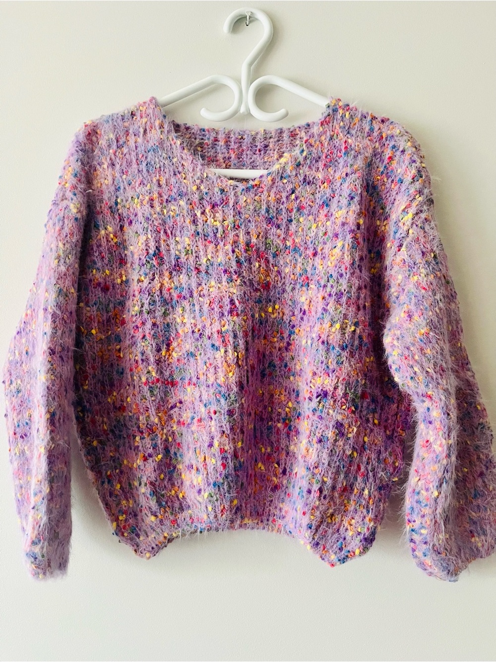 Fuzzy Purple Speckle Sweater - Picture 2 of 4